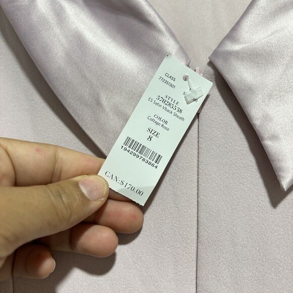 NEW WHBM White House Black Market Satin Collar Sheath Dress 2 Cottage Rose Party - Picture 7 of 11